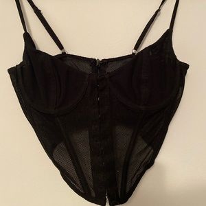 White fox mesh corset